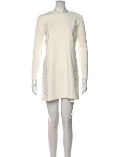 Pre-owned Valentino Lace Pattern Mini Dress In Neutral