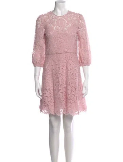 Pre-owned Valentino Lace Pattern Mini Dress In Pink