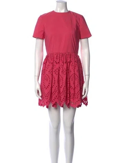 Pre-owned Valentino Lace Pattern Mini Dress W/ Tags In Pink