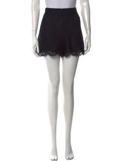 Pre-owned Valentino Lace Pattern Mini Shorts In Black