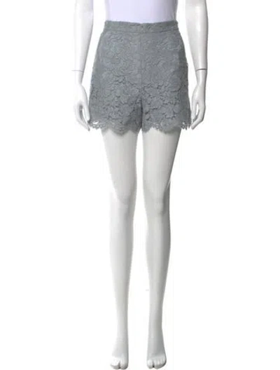 Pre-owned Valentino Lace Pattern Mini Shorts In Blue