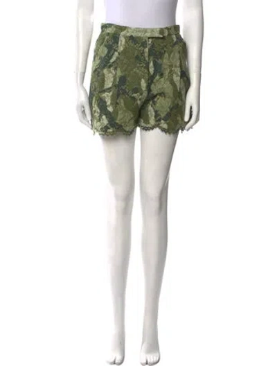 Pre-owned Valentino Lace Pattern Mini Shorts In Green