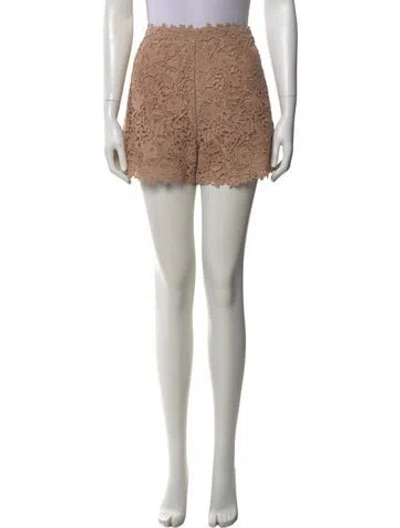 Pre-owned Valentino Lace Pattern Mini Shorts In Neutral