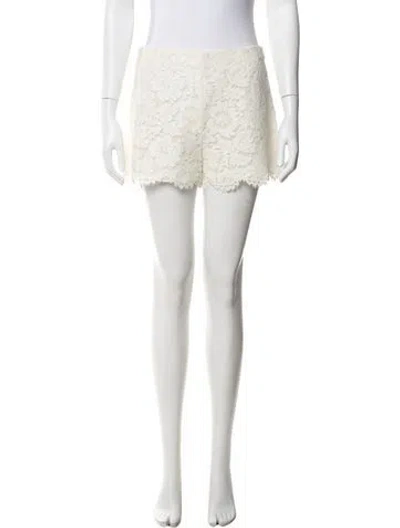 Pre-owned Valentino Lace Pattern Mini Shorts In Neutrals
