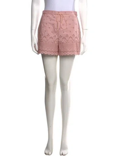 Pre-owned Valentino Lace Pattern Mini Shorts In Pink