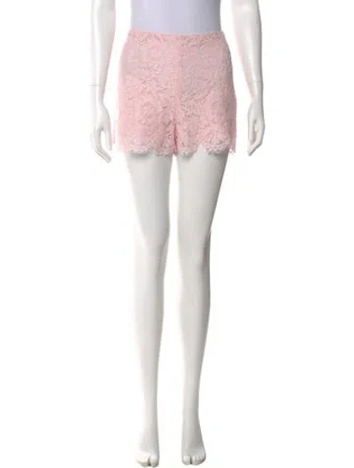 Pre-owned Valentino Lace Pattern Mini Shorts W/ Tags In Pink