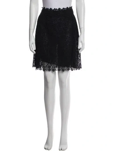 Pre-owned Valentino Lace Pattern Mini Skirt In Black