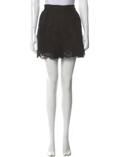 Pre-owned Valentino Lace Pattern Mini Skirt In Black