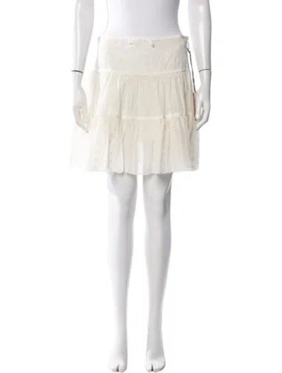 Pre-owned Valentino Lace Pattern Mini Skirt W/ Tags In Metallic/neutrals
