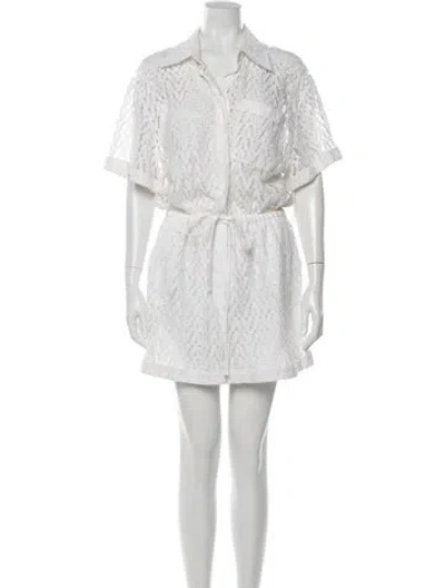 Pre-owned Valentino Lace Pattern Romper In White