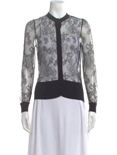 Pre-owned Valentino Lace Pattern Sweater In Black
