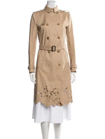 Pre-owned Valentino Lace Pattern Trench Coat In Neutral