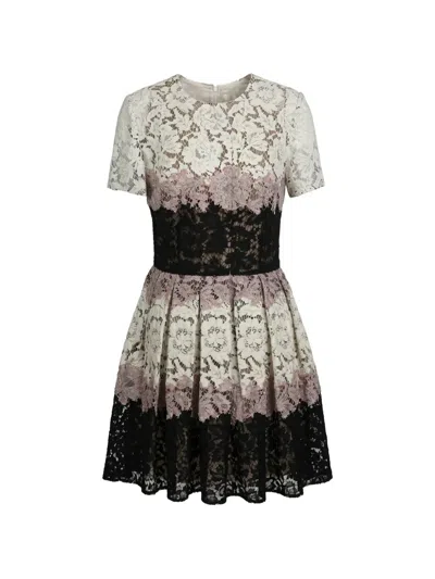 Valentino Lace Ruffle Mini Dress In Multi