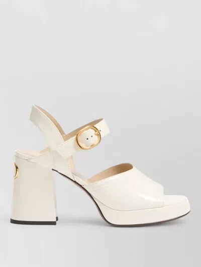 Valentino Garavani Lace Sandals Block Heel Platform Slingback In White