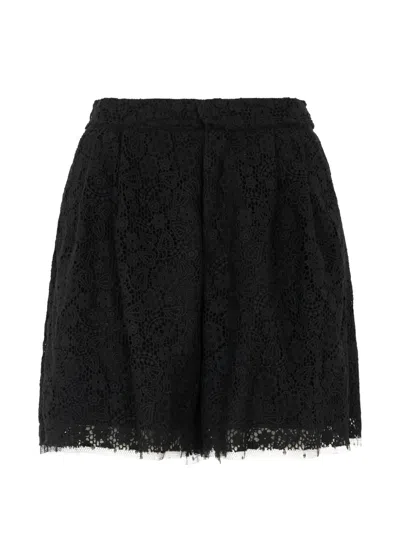Valentino Lace Shorts In Black