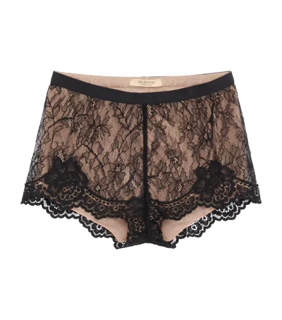 Valentino Lace Shorts In Black