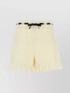 Valentino Lace Shorts With Bow And Scalloped Hem In Gold