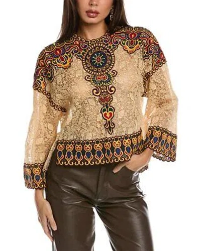 Pre-owned Valentino Lace Silk-lined Blouse Women's Brown 38