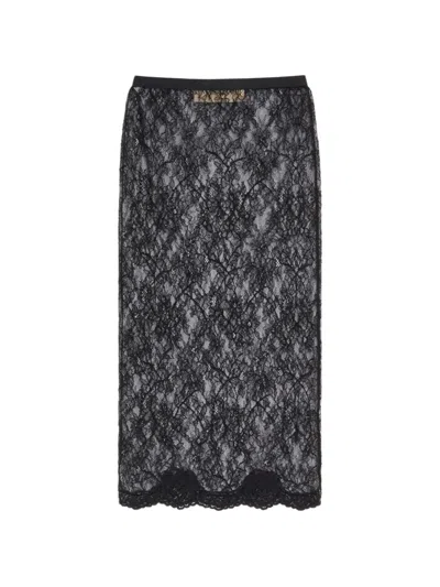 Valentino Lace Skirt In Black