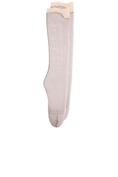 Valentino Lace Socks In Gray
