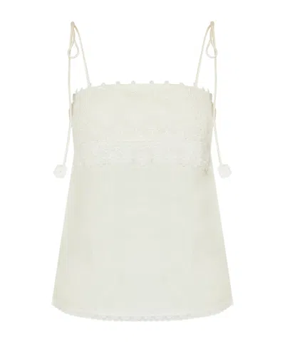 Valentino Lace Suspender Belt In White
