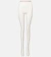 Valentino Logo Waistband Lace Detailed Tights In White
