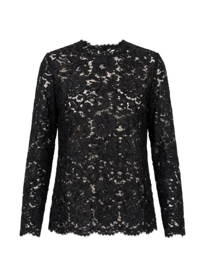 Valentino Lace Top In Black