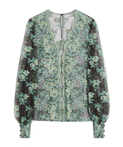 Valentino Lace Top In Green
