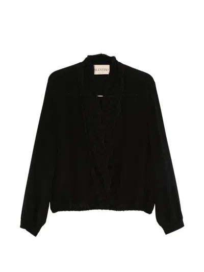 Valentino Lace-trim Blouse In Black
