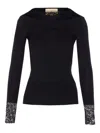 Valentino Knitwear With Lace Cuffs And Long Sleeves In Black
