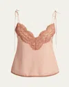 Valentino Lace-trimmed Silk Crepe De Chine Camisole In Pattern