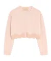 Valentino Wool Cardigan With Lace Woman Pink Xs In Brown
