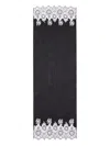 Valentino Lace-trim Wool Scarf In Black