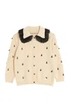 Valentino Lace-trimmed Cotton Cardigan