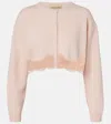Valentino Wool Cardigan With Lace Woman Pink Xs In Pink