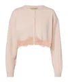 Valentino Wool Cardigan With Lace Woman Pink Xs In Pink