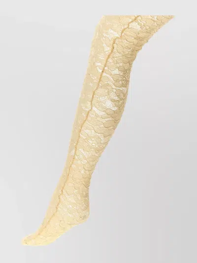Valentino Lace Trimmed Floral Sheer Tights