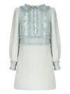 Valentino Besticktes Kleid Aus Crepe Couture Frau Dirty Sage 36 In Blue