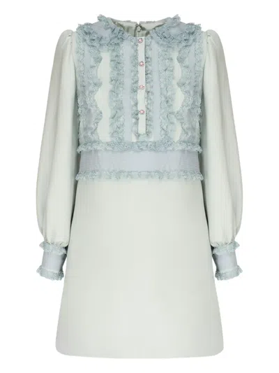 Valentino Lace-trimmed Ruffle Mini Dress