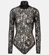 Valentino Garavani Sheer Lace Bodysuit In Black