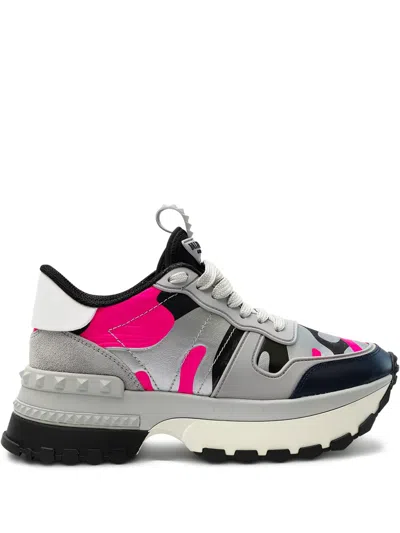 Valentino Garavani Lace-up Fastening Sneakers In Gray