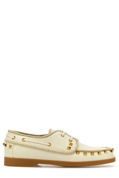 VALENTINO GARAVANI VALENTINO GARAVANI ROCKSTUD LACE-UP FLAT SHOES