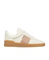 Valentino Upvillage Bicolor Stripe Low-top Sneakers In White