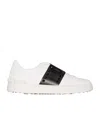 Valentino Round Toe Low-top Sneakers With Calfskin Band In Multi