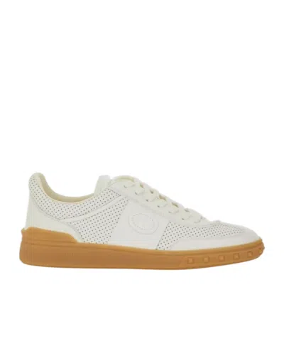 Valentino Garavani Low-top Perforated Sneakers Rubber Sole In White