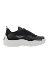 Valentino Black Leather Sneakers In Black