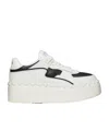 Valentino Bicolor Leather Platform Sneakers In White