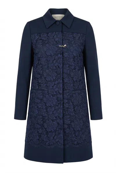 VALENTINO VALENTINO LACE-PANEL COAT