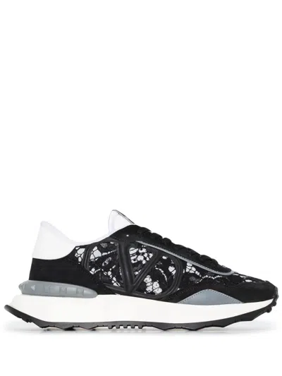 Valentino Garavani Mesh Lacerunner Sneakers In Black