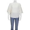 Valentino Ladies White Ruffle Sleeves Silk Blouse In White